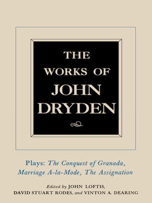 cover image of The Works of John Dryden, Volume XI